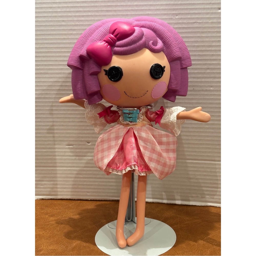MGA Lalaloopsy  Pillow Featherbed doll Pink Gingham Dress  2009 13 Inch